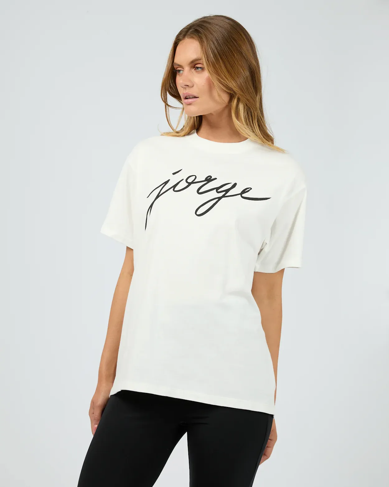 JORGE Script Tee - White