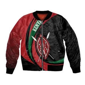 Kenya Personalized Bomber Jacket Mashujaa Day Lion Warrior LT7