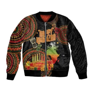 Kwanzaa Kinara Candles Bomber Jacket African Tribal Pattern LT05