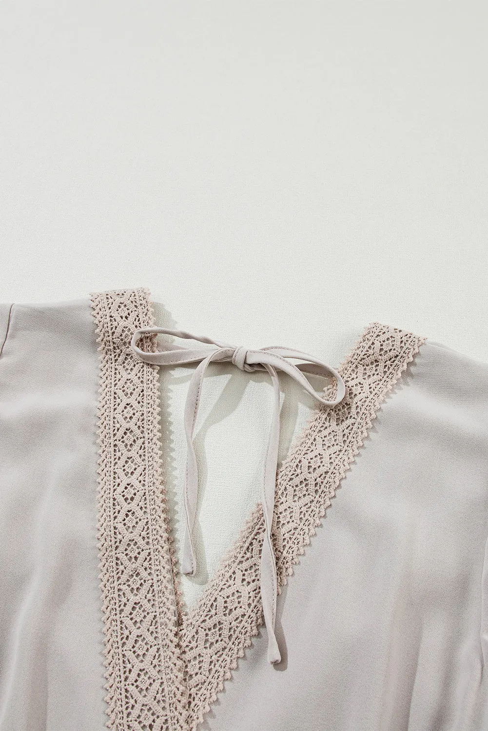 Lace Ruffled Sleeve Empire Waist Dress