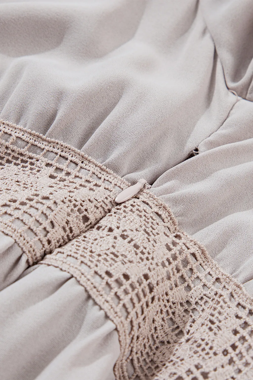 Lace Ruffled Sleeve Empire Waist Dress