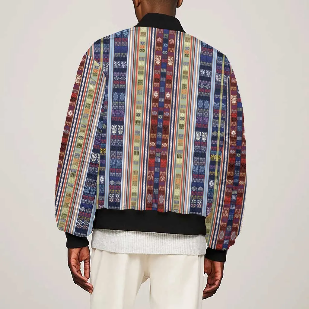Lamba Mpanjaka Malagasy Traditional Pattern Bomber Jacket LT15