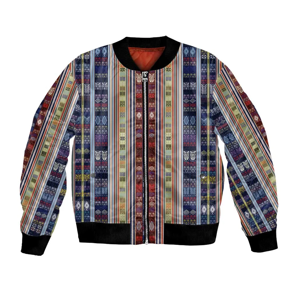 Lamba Mpanjaka Malagasy Traditional Pattern Bomber Jacket LT15