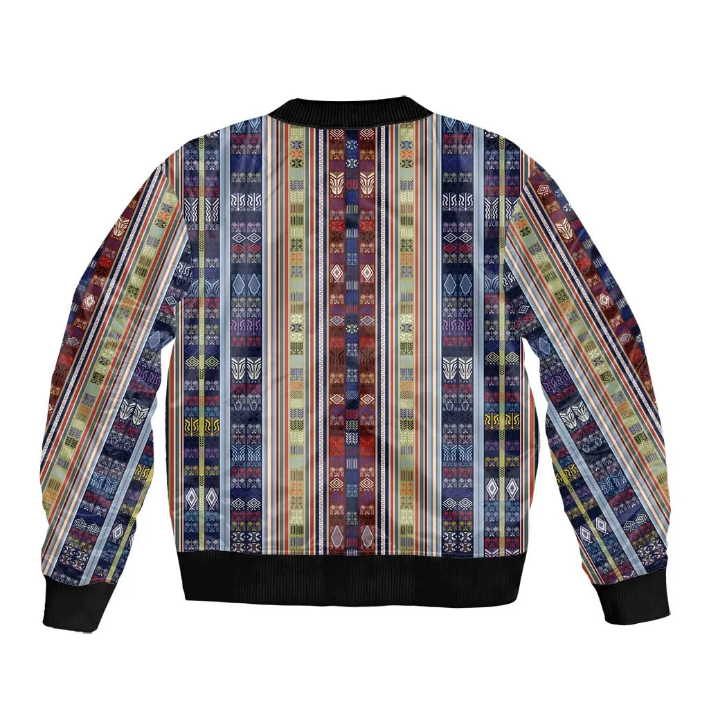 Lamba Mpanjaka Malagasy Traditional Pattern Bomber Jacket LT15