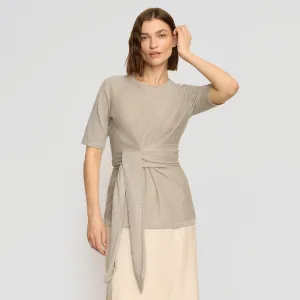 Lark Tie-Front Linen Sweater