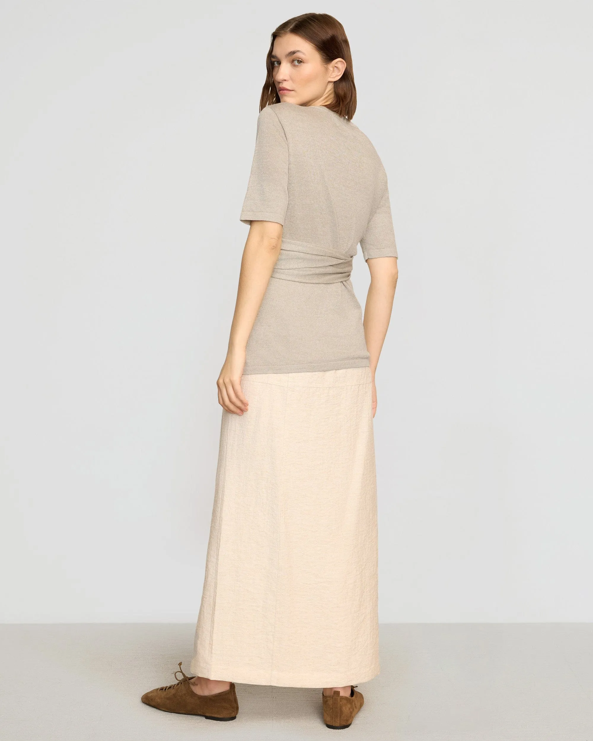 Lark Tie-Front Linen Sweater