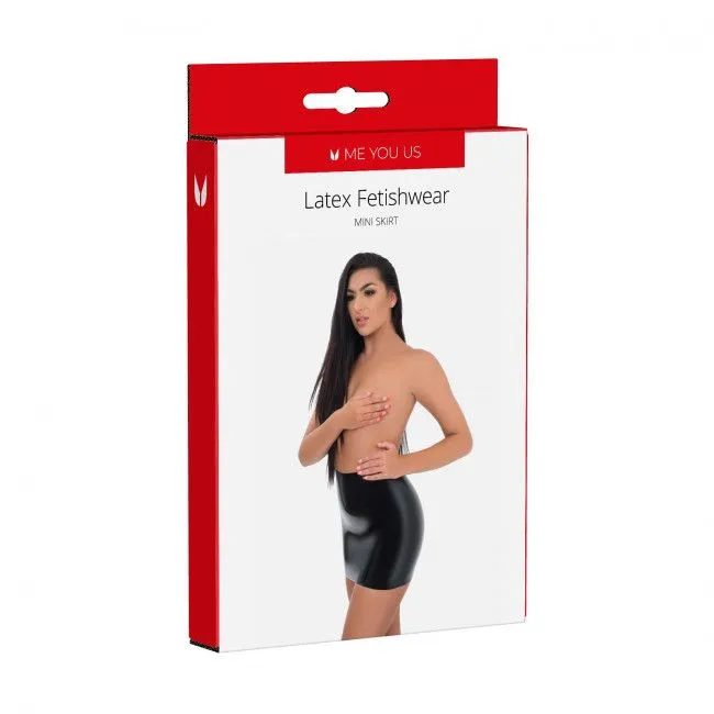 Latex Mini Pencil Skirt by Me You Us