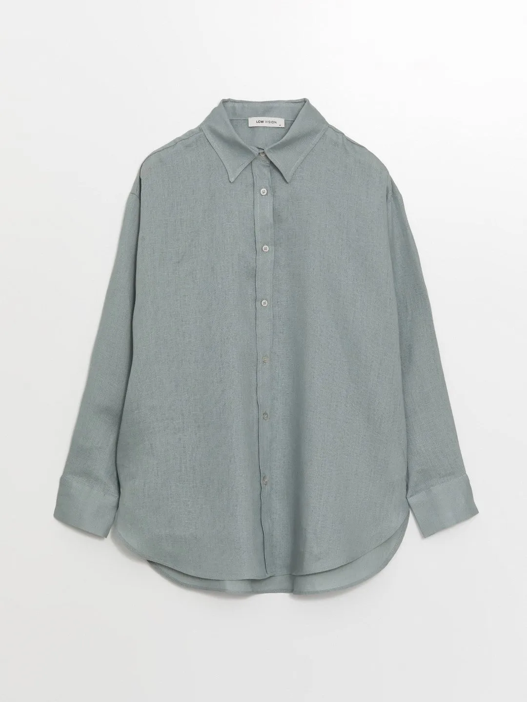 LCW Vision

New Black Plain Long Sleeve Oversize Linen Women's Shirt