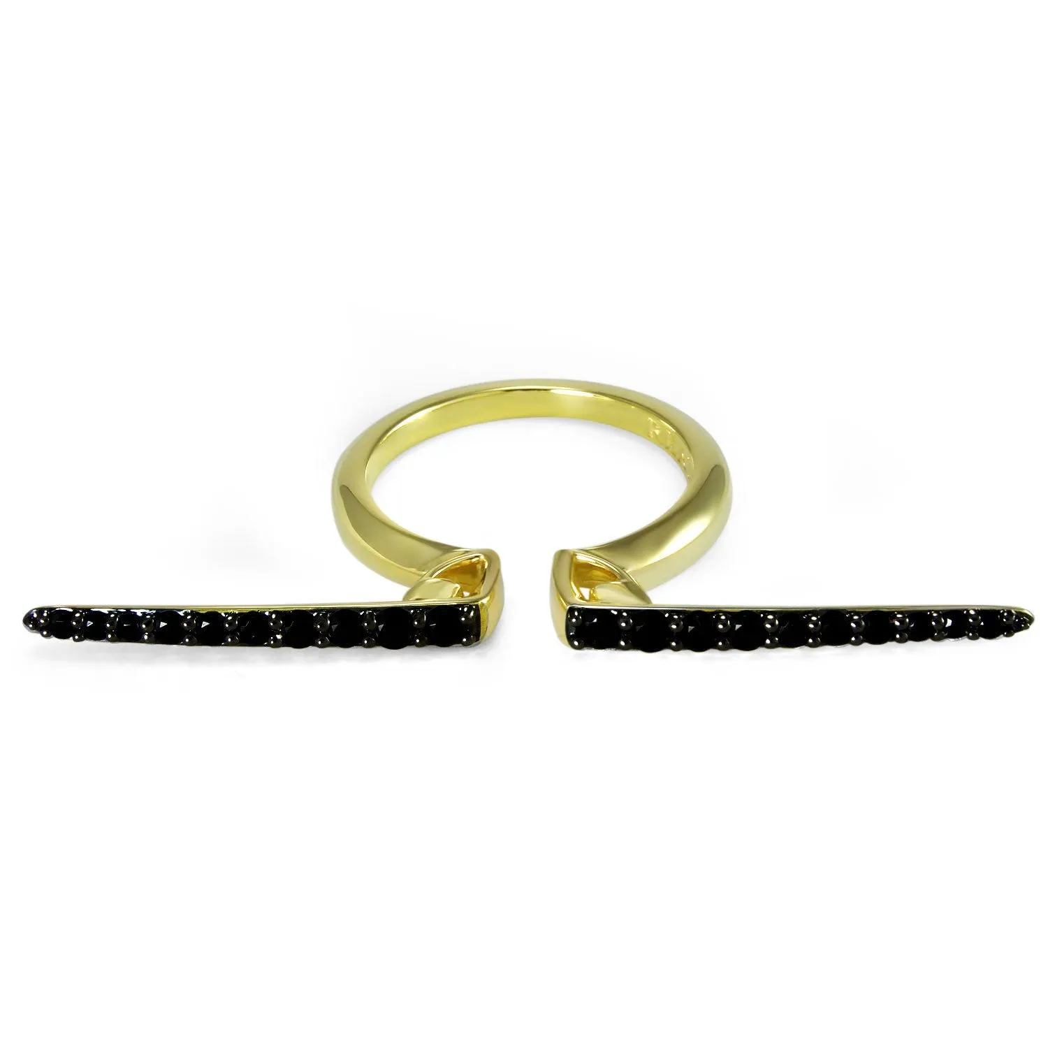 Linea Pavé Ring - 18K Gold Vermeil   CZ Noir