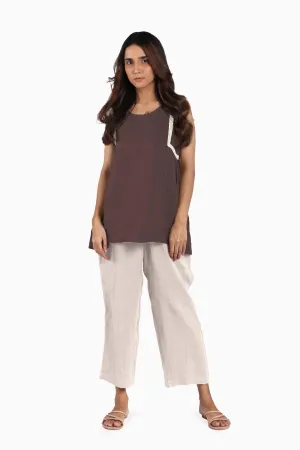 Linen Crystal Top-Brown Bean