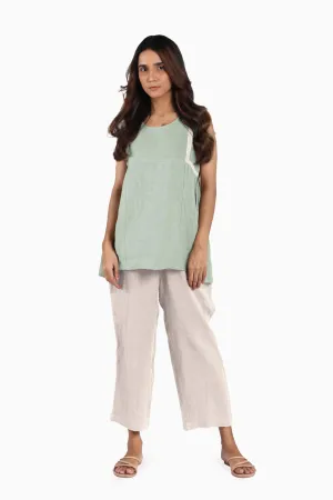 Linen Crystal Top-Sage Green