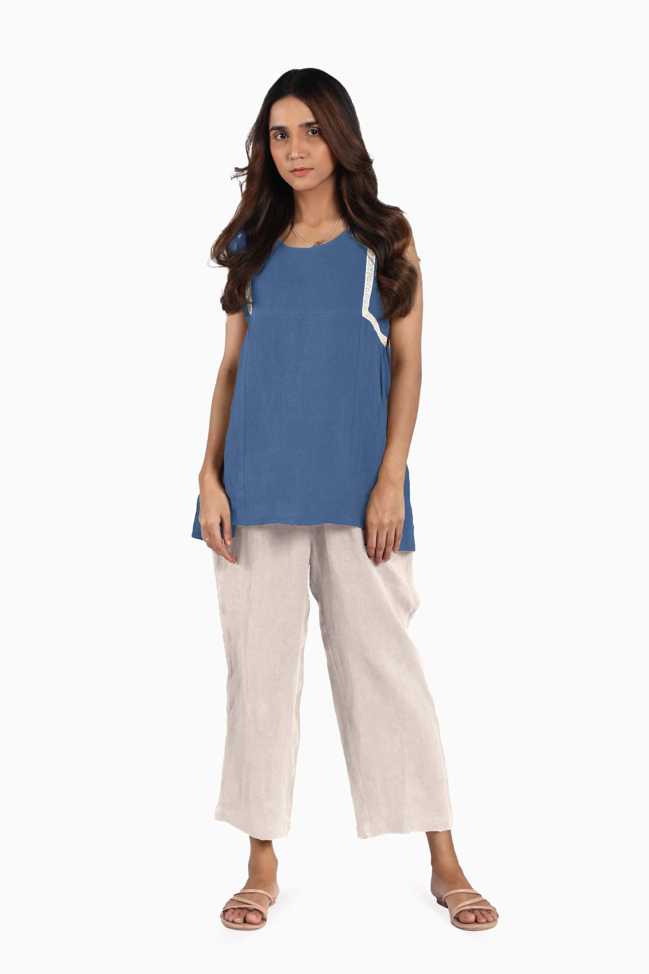 Linen Crystal Top-Sage Green