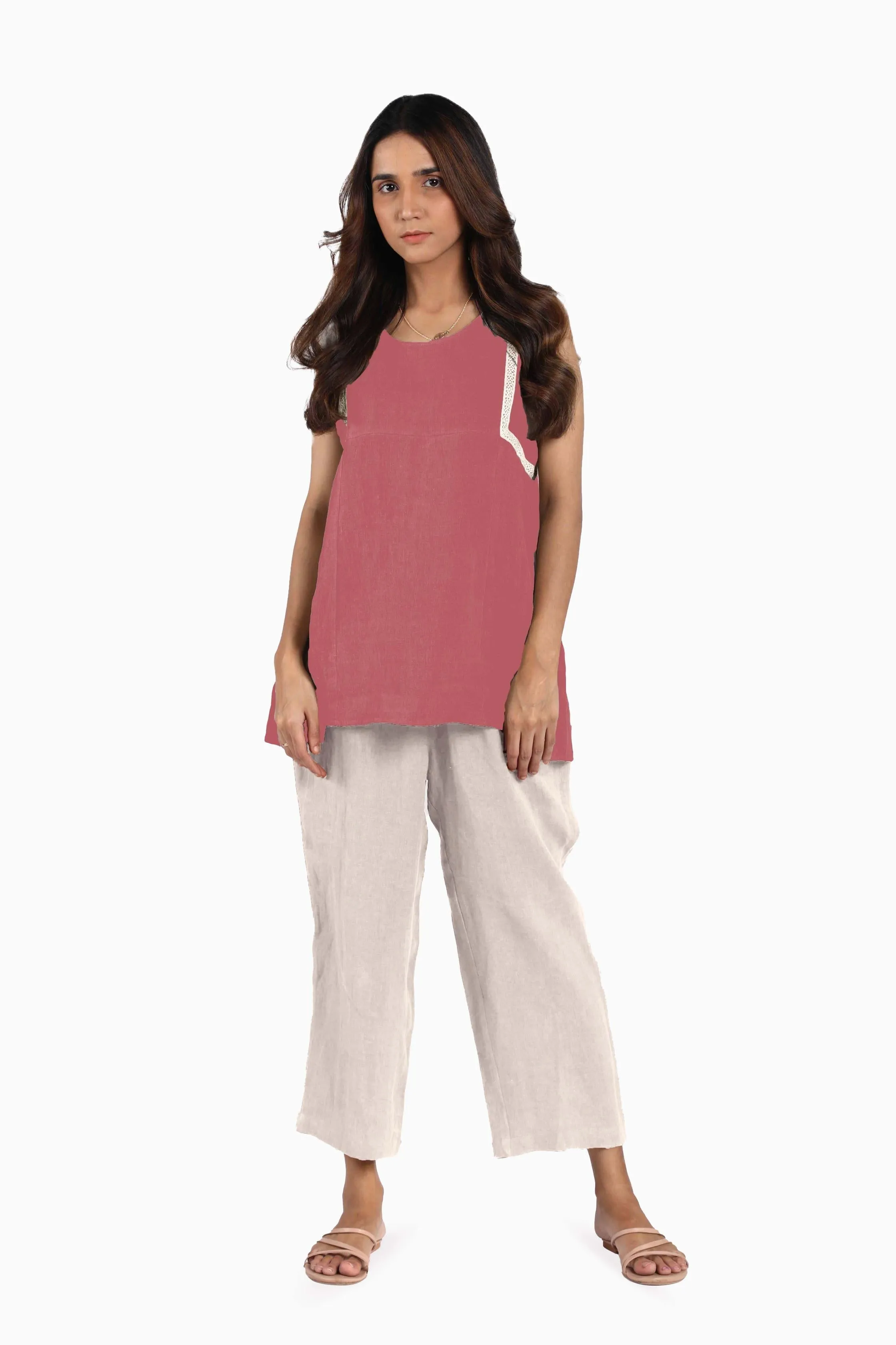 Linen Crystal Top-Sage Green