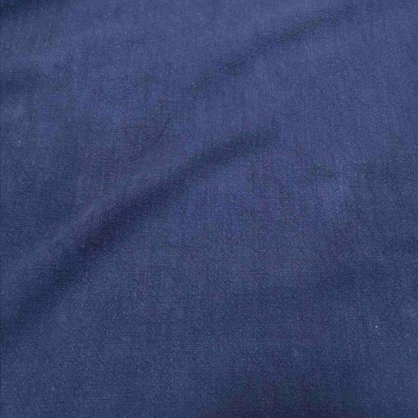Linen Vintage Washer Finish, Navy - 1.82m remnant