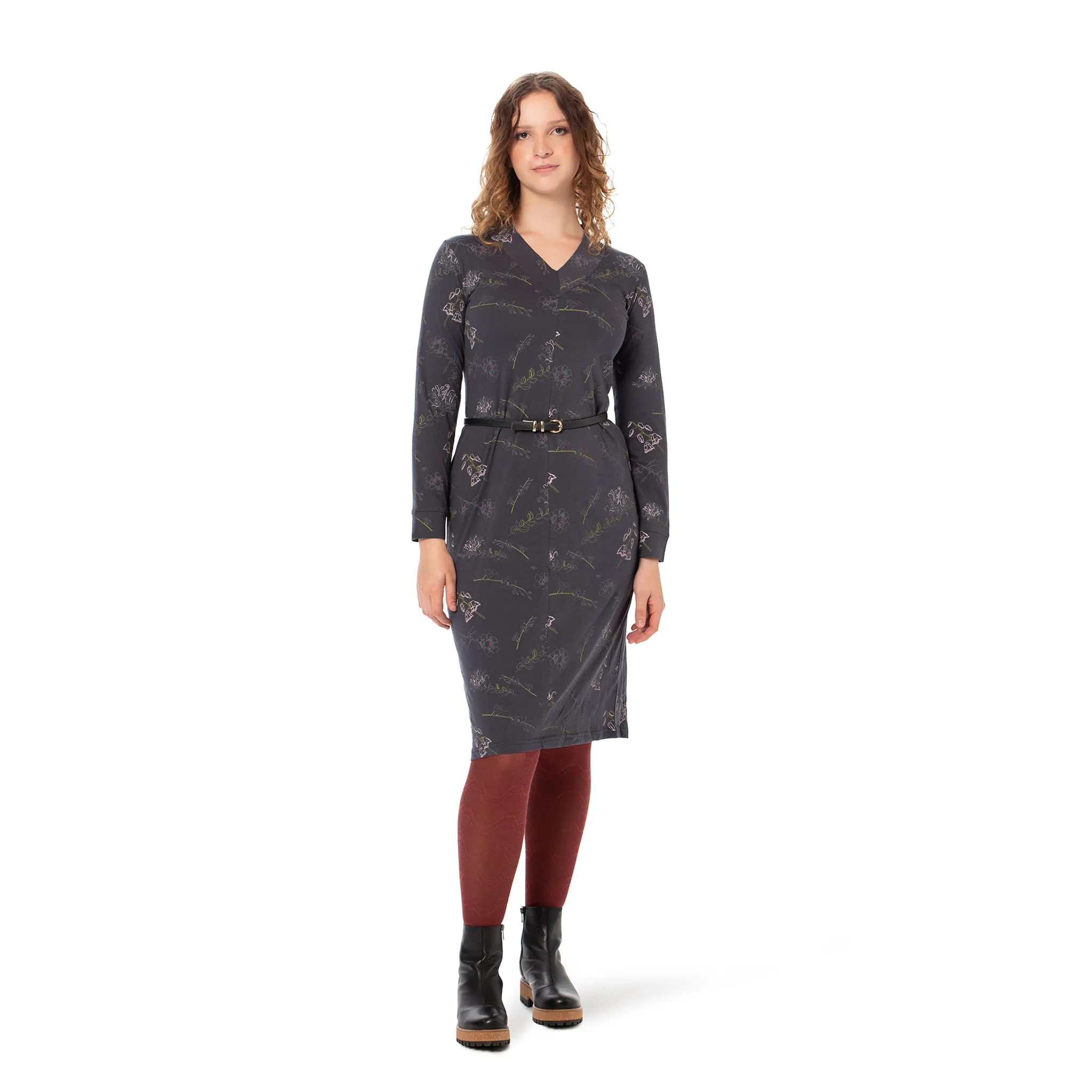Long V-Neck Bamboo Dress