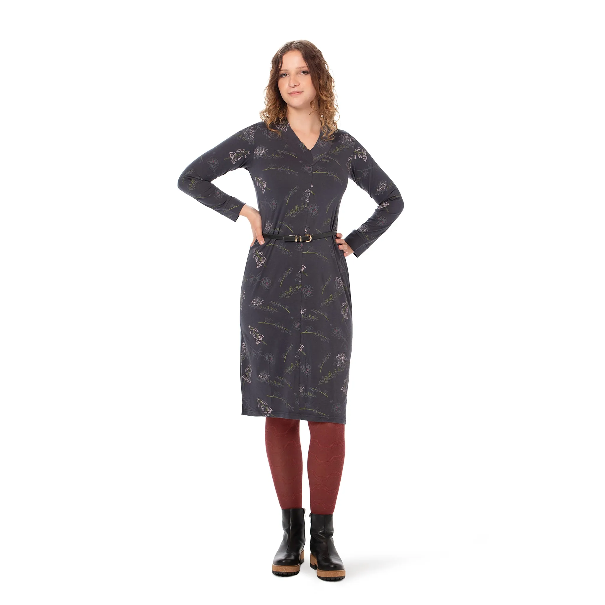 Long V-Neck Bamboo Dress