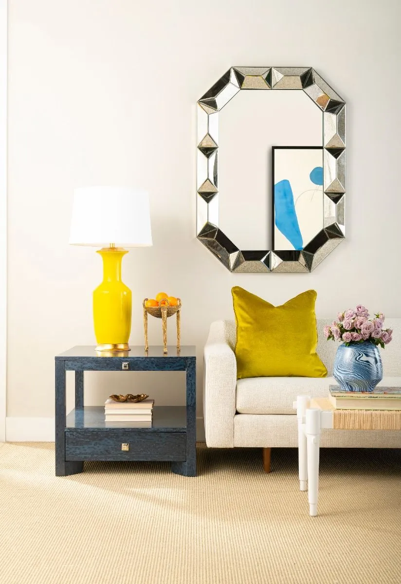 Lugano 1-Drawer Side Table / Deep Navy