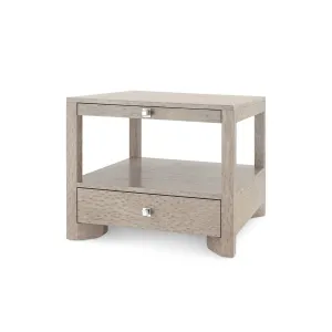 Lugano 1-Drawer Side Table / Taupe Gray