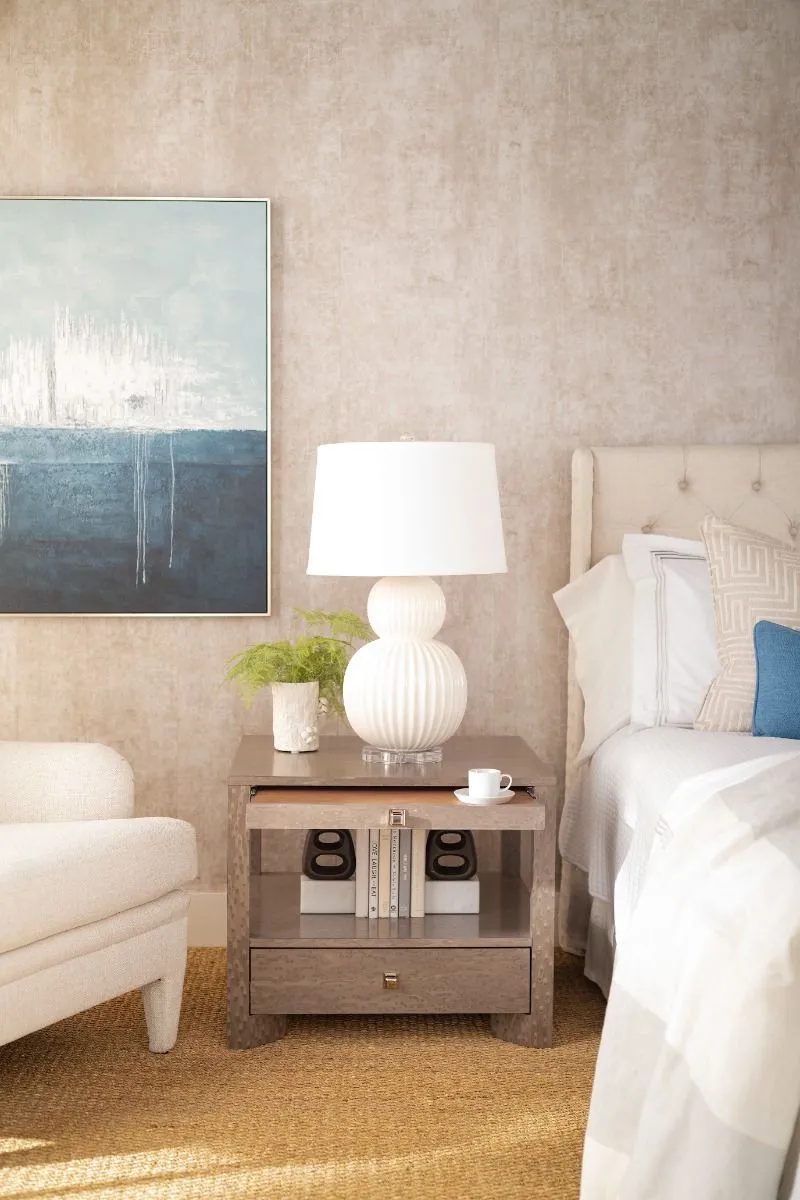 Lugano 1-Drawer Side Table / Taupe Gray