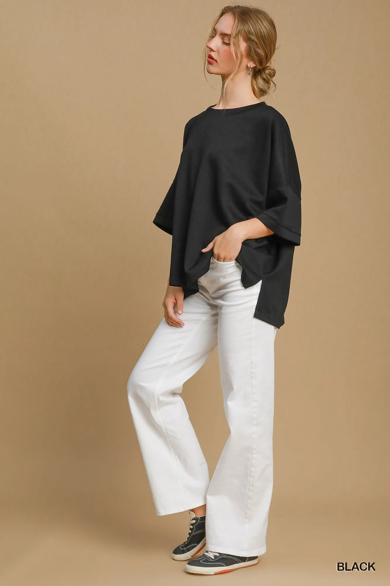 Luxeknit Oversized Black Top