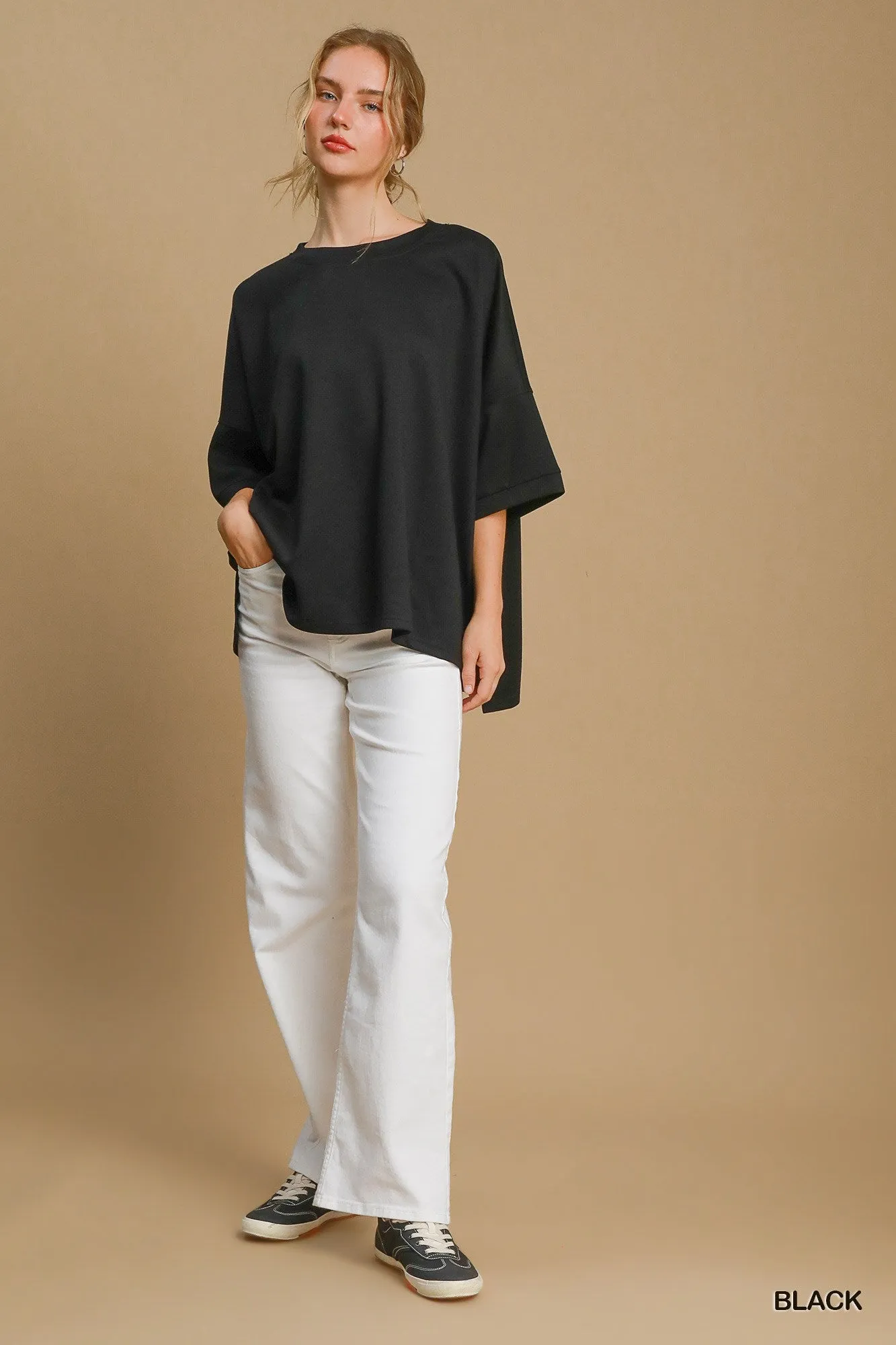Luxeknit Oversized Black Top