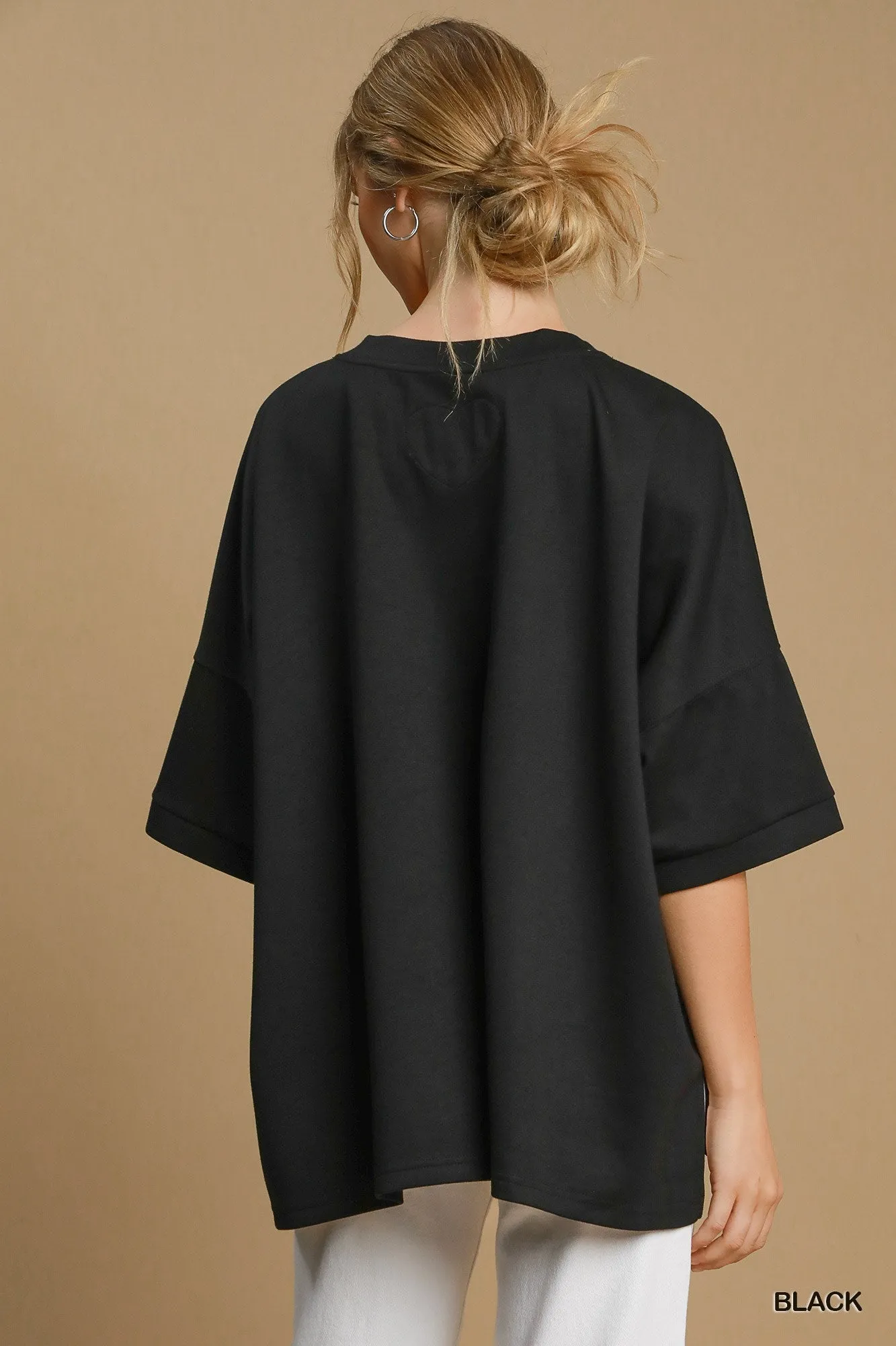 Luxeknit Oversized Black Top