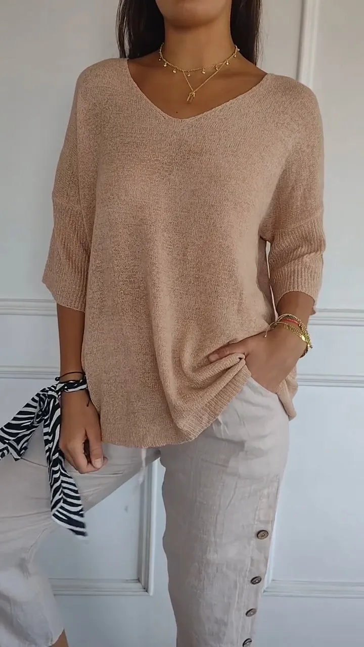 Lydia® | V-neck knitted top