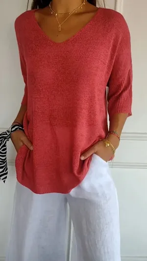 Lydia® | V-neck knitted top