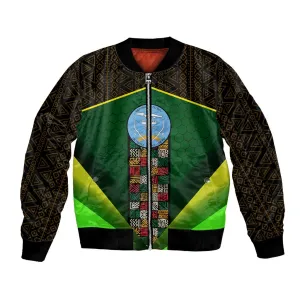 Mali Map Bomber Jacket Vulture in Gliding Flight - African Patterns Design TS04