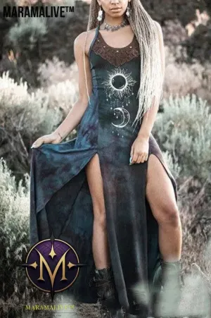 Maramalive™ New Vintage Women Dress Gothic Medieval Cosplay V-neck Costumes Halloween Renaissance Victoria Middle Ages Clothing