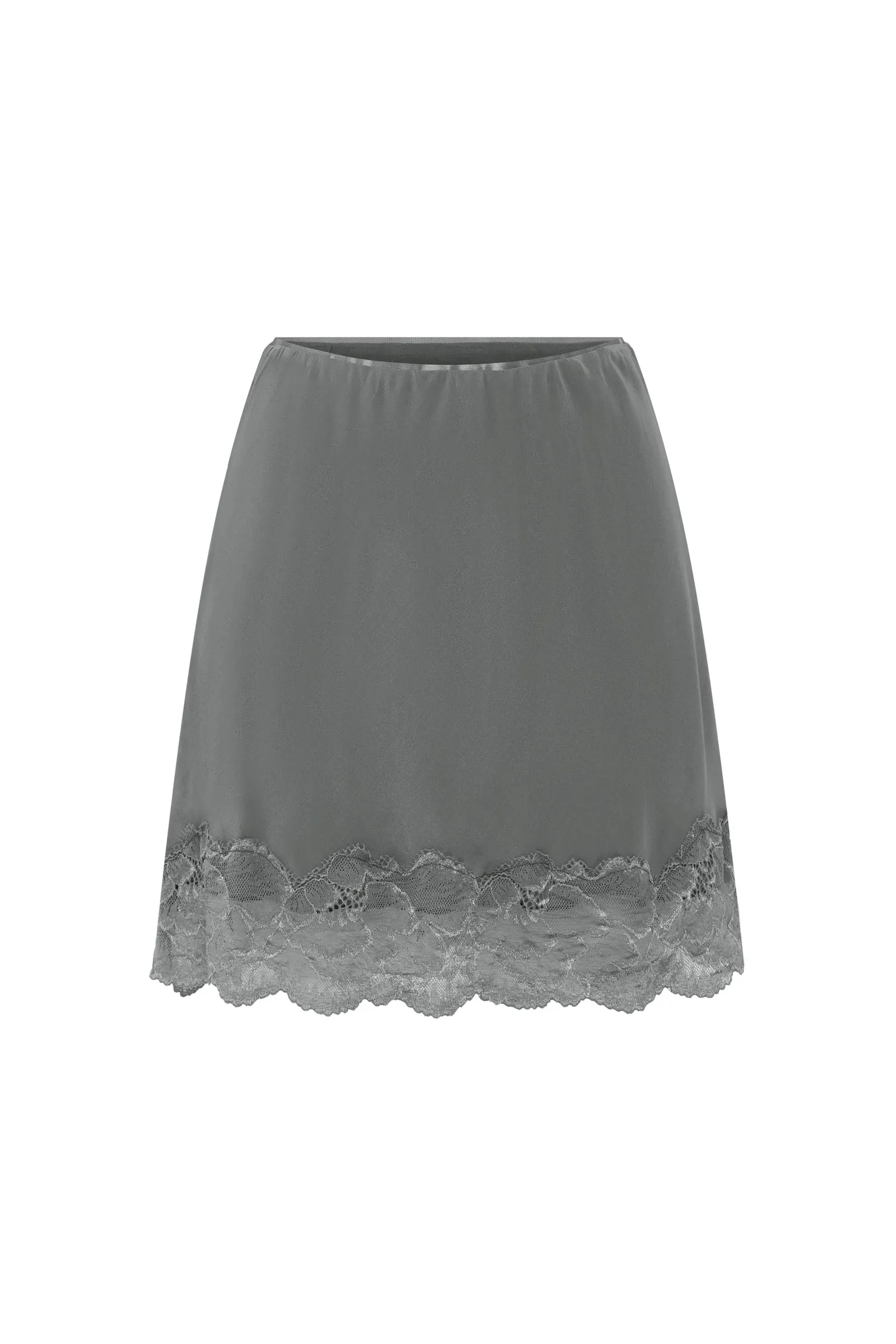 Marina Silk Mini Skirt in Dove Grey