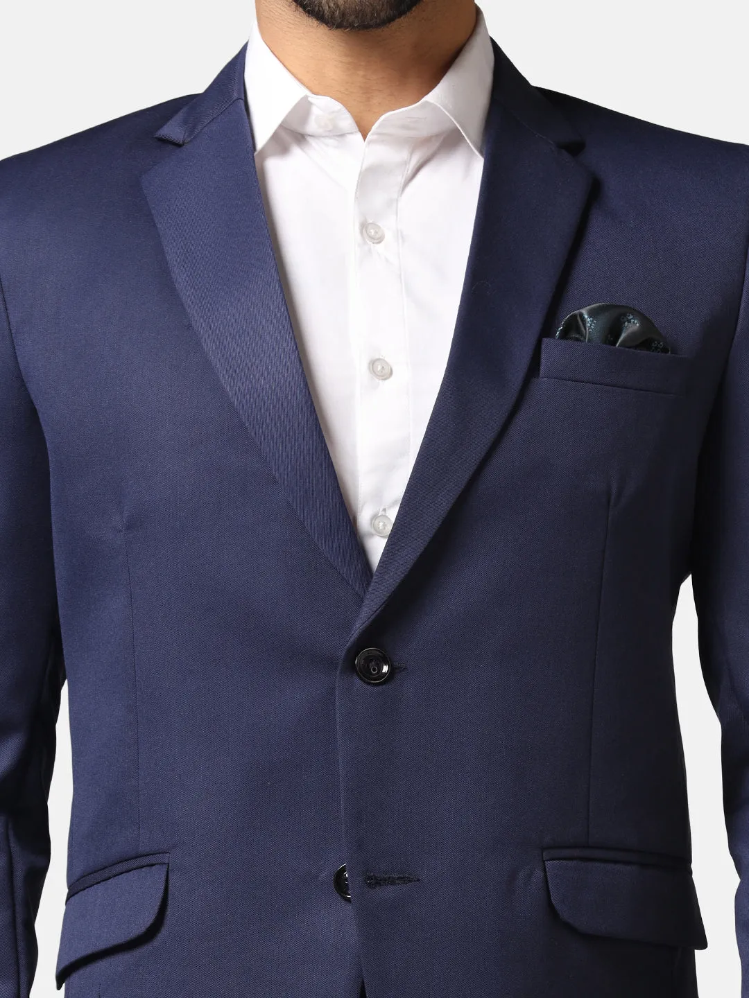 Men Blue Solid Blazer