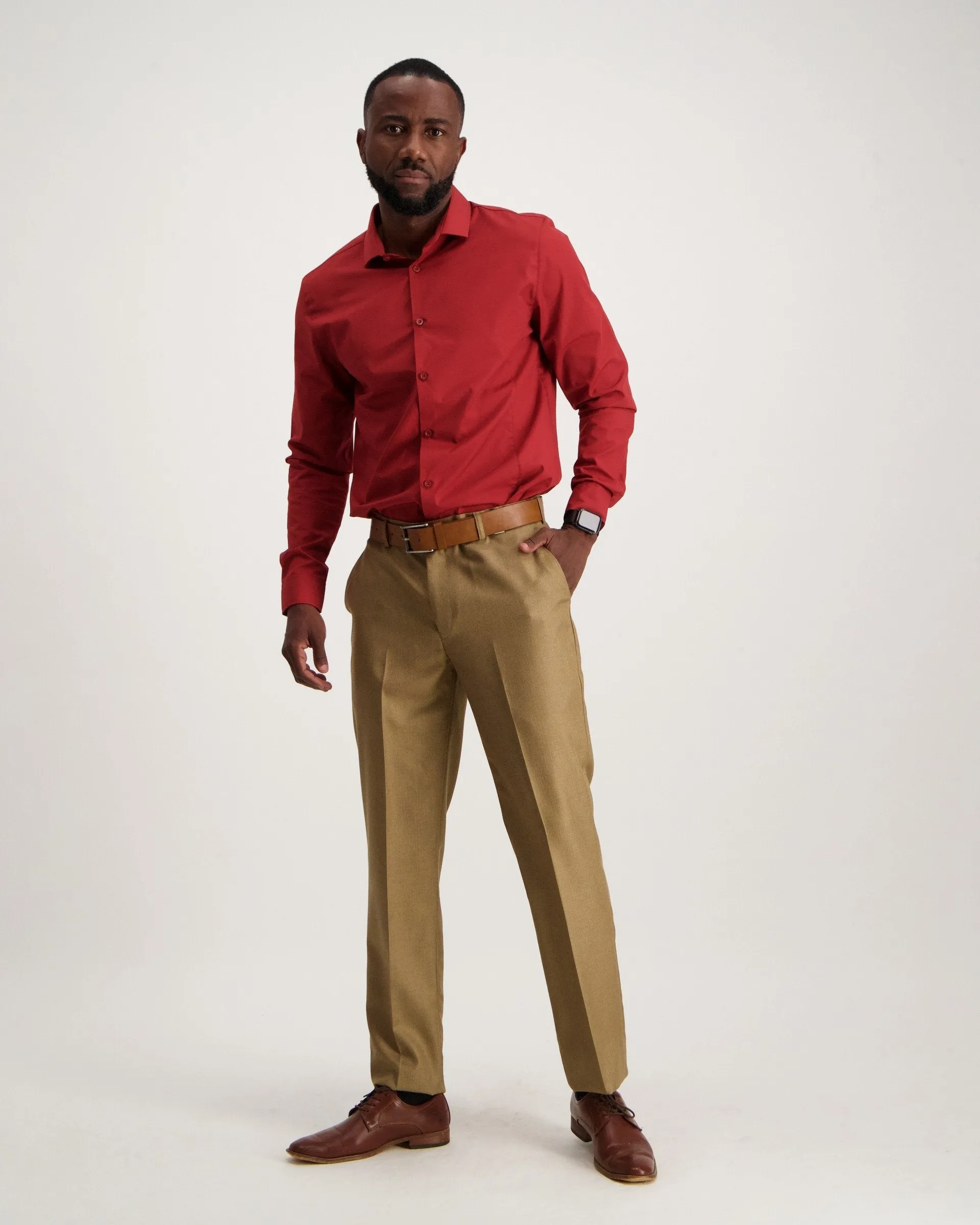 Men's 1-Up Textured Slim Trouser - Bronze
