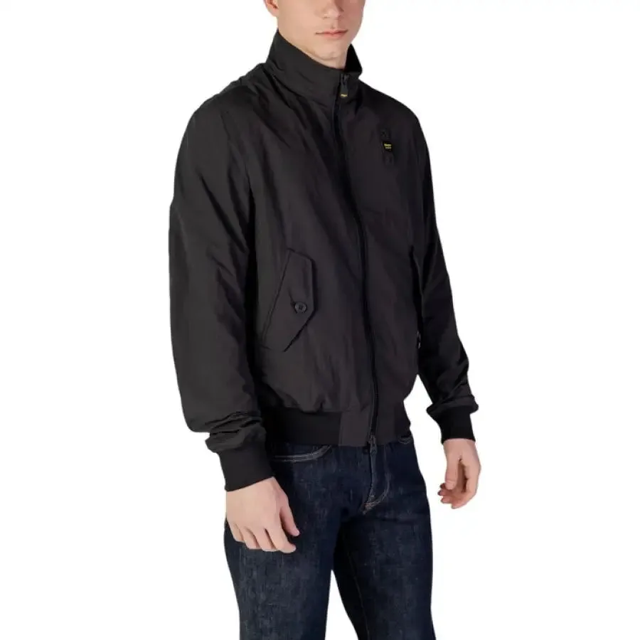 Men's Black Bomber Jacket and Jeans