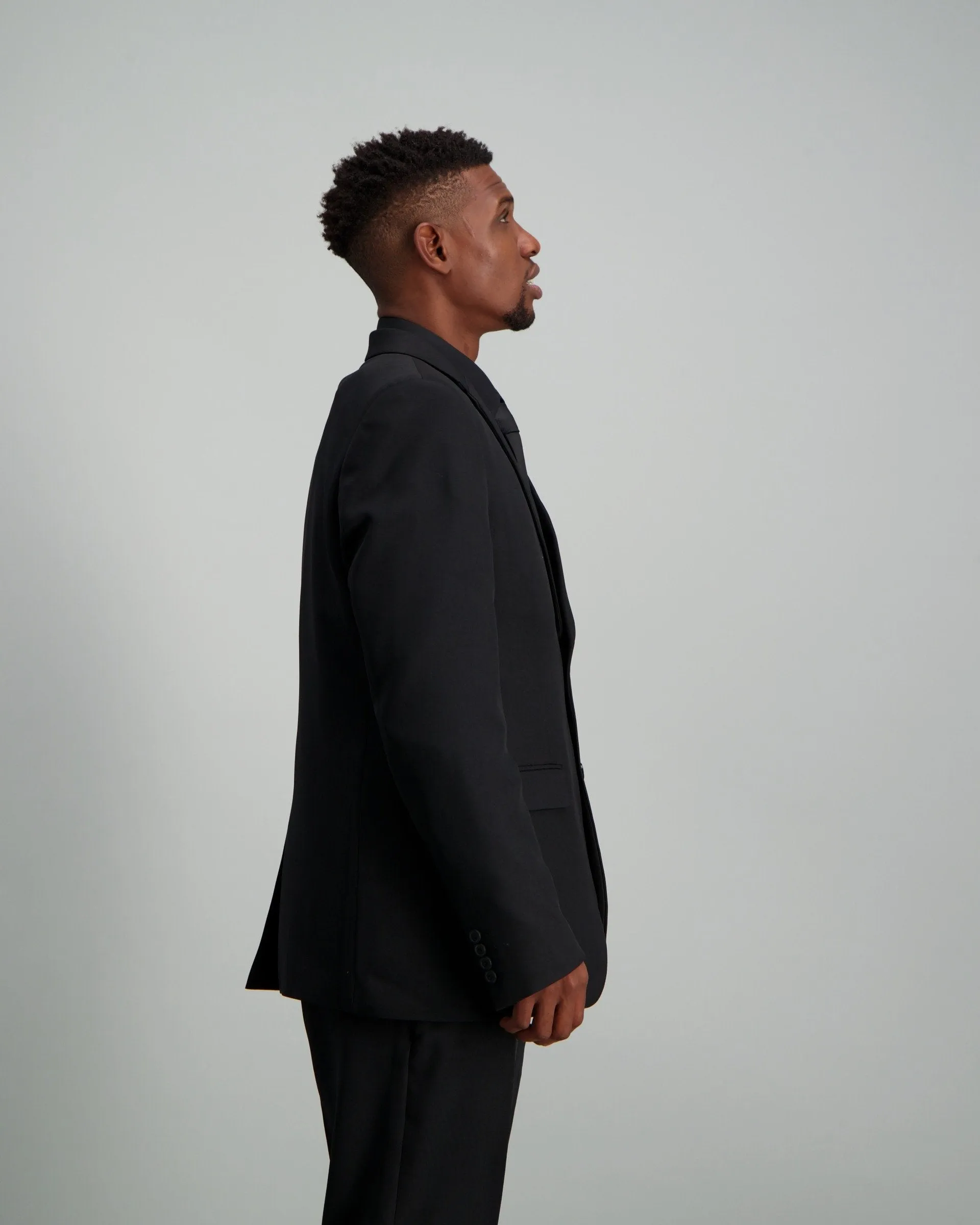 Mens - Poly Regular Fit Suit Jacket - Black