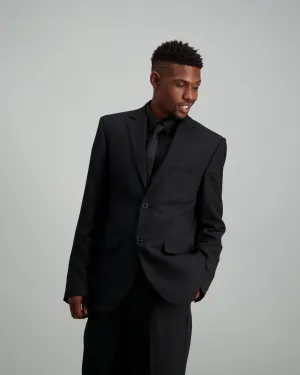 Mens - Poly Regular Fit Suit Jacket - Black