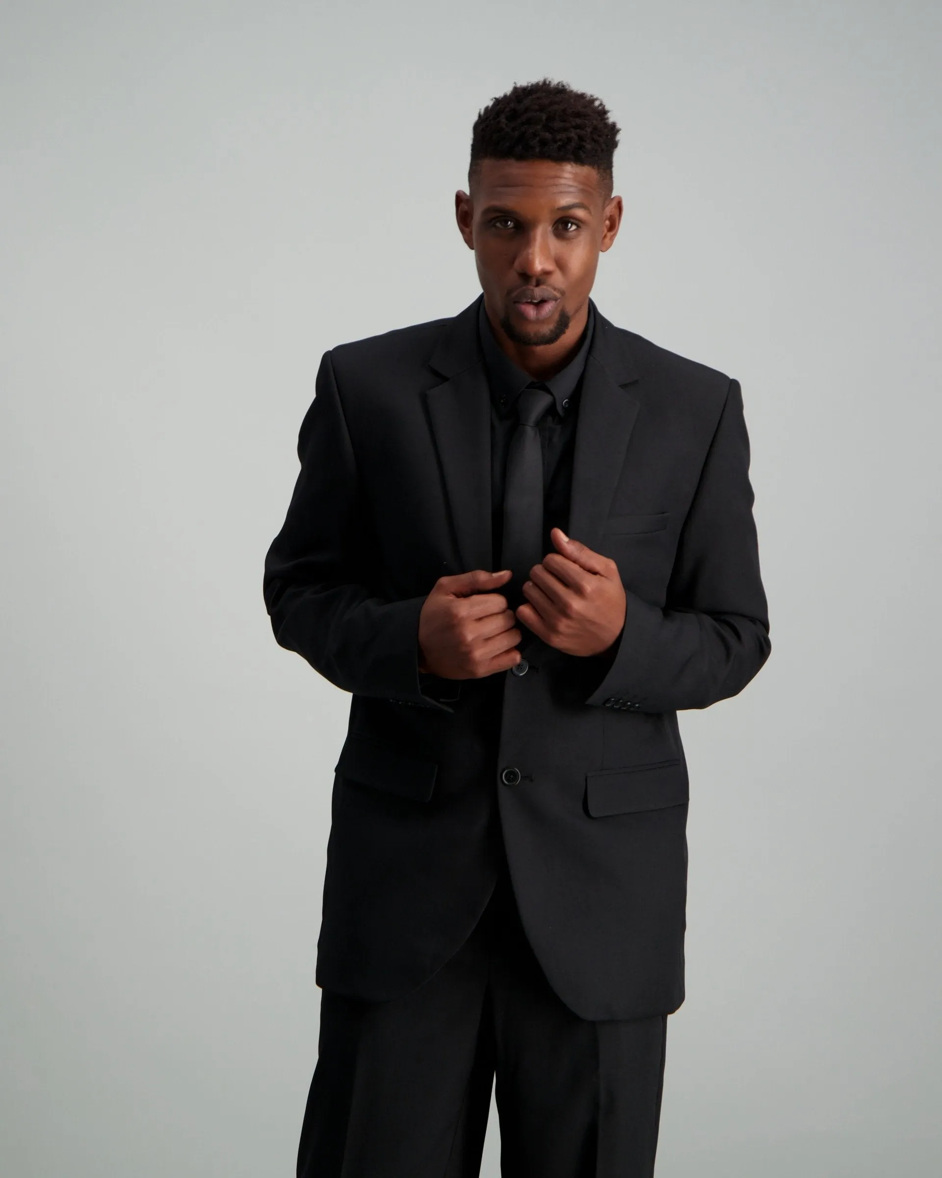 Mens - Poly Regular Fit Suit Jacket - Black