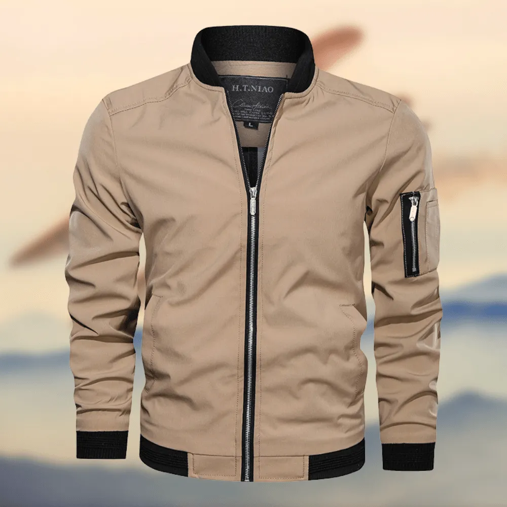 Men's stylish lightweight bomber jacket - versatile zip-up outerwear for everyday wear