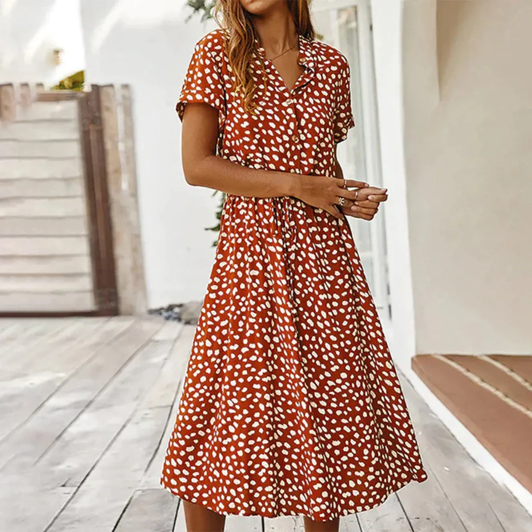 Milagros® | Printed V-Neck Dress