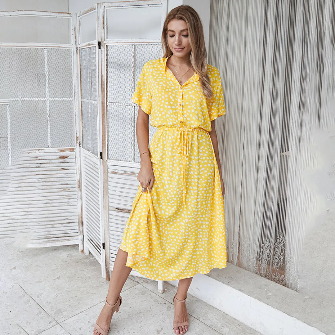Milagros® | Printed V-Neck Dress