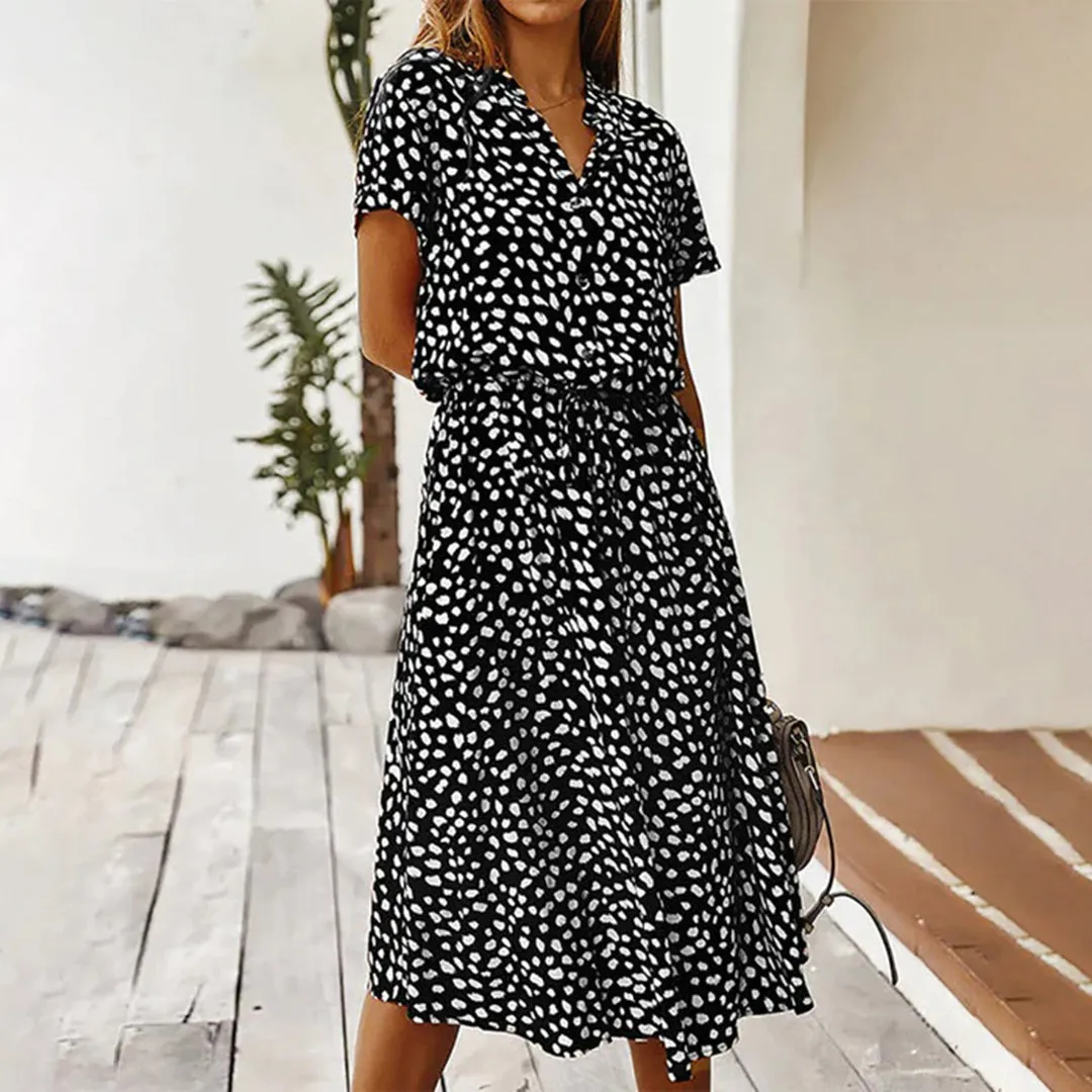 Milagros® | Printed V-Neck Dress