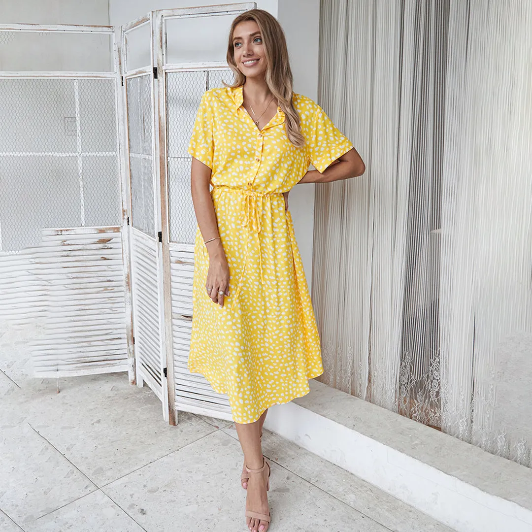 Milagros® | Printed V-Neck Dress