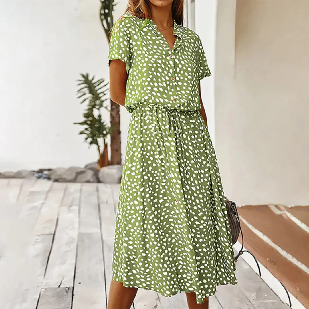 Milagros® | Printed V-Neck Dress