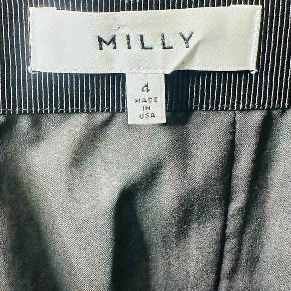 Milly Satin Diamond Stain Glass Blue Green Print Midi Pencil Skirt Size 4
