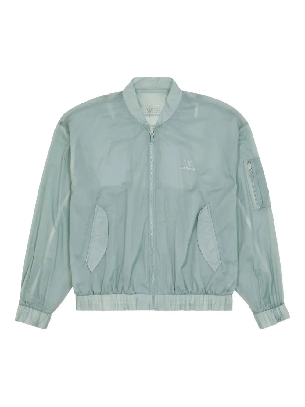 MM6 & Salomon Numbers-Print Bomber Jacket Jadeite