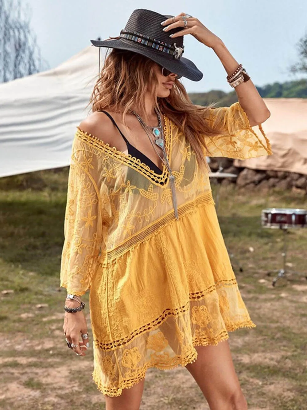Molly - Loose V-Neck Mini Dress