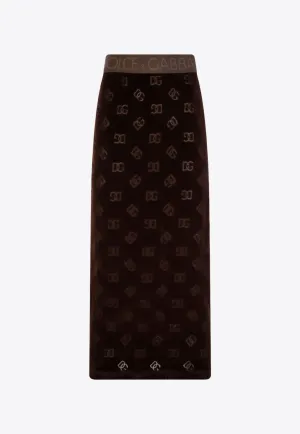Monogram Midi Pencil Skirt
