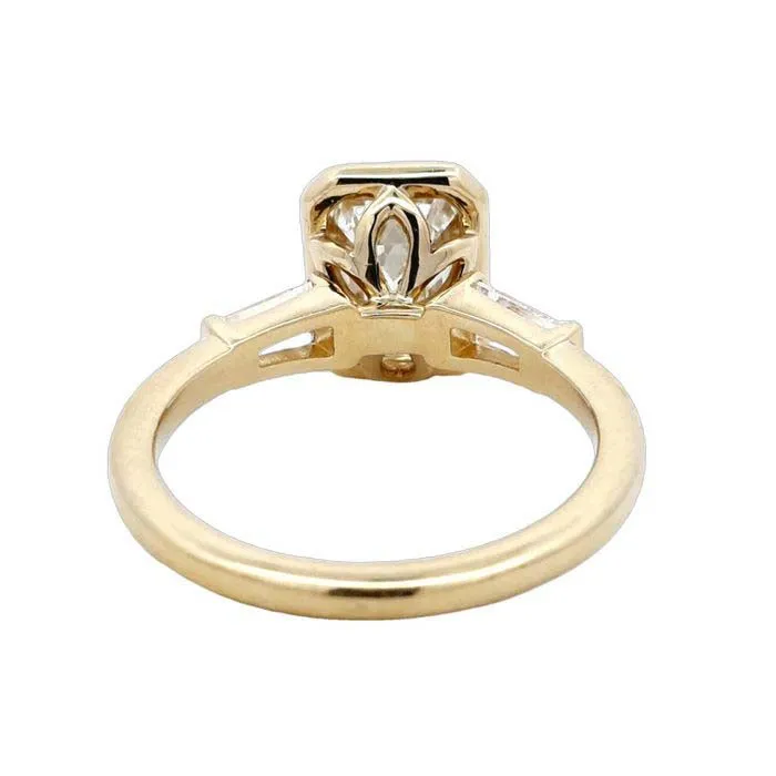 Mountz Collection 2.09CTW Complete Emerald Cut Engagement Ring in 14K Yellow Gold