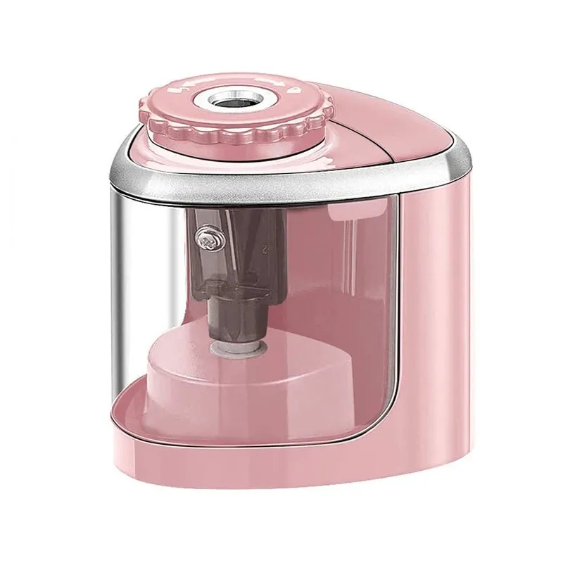 Multifunction Electric & Manual Pencil Sharpener Safe Helical Steel Blade Sharpener for Students