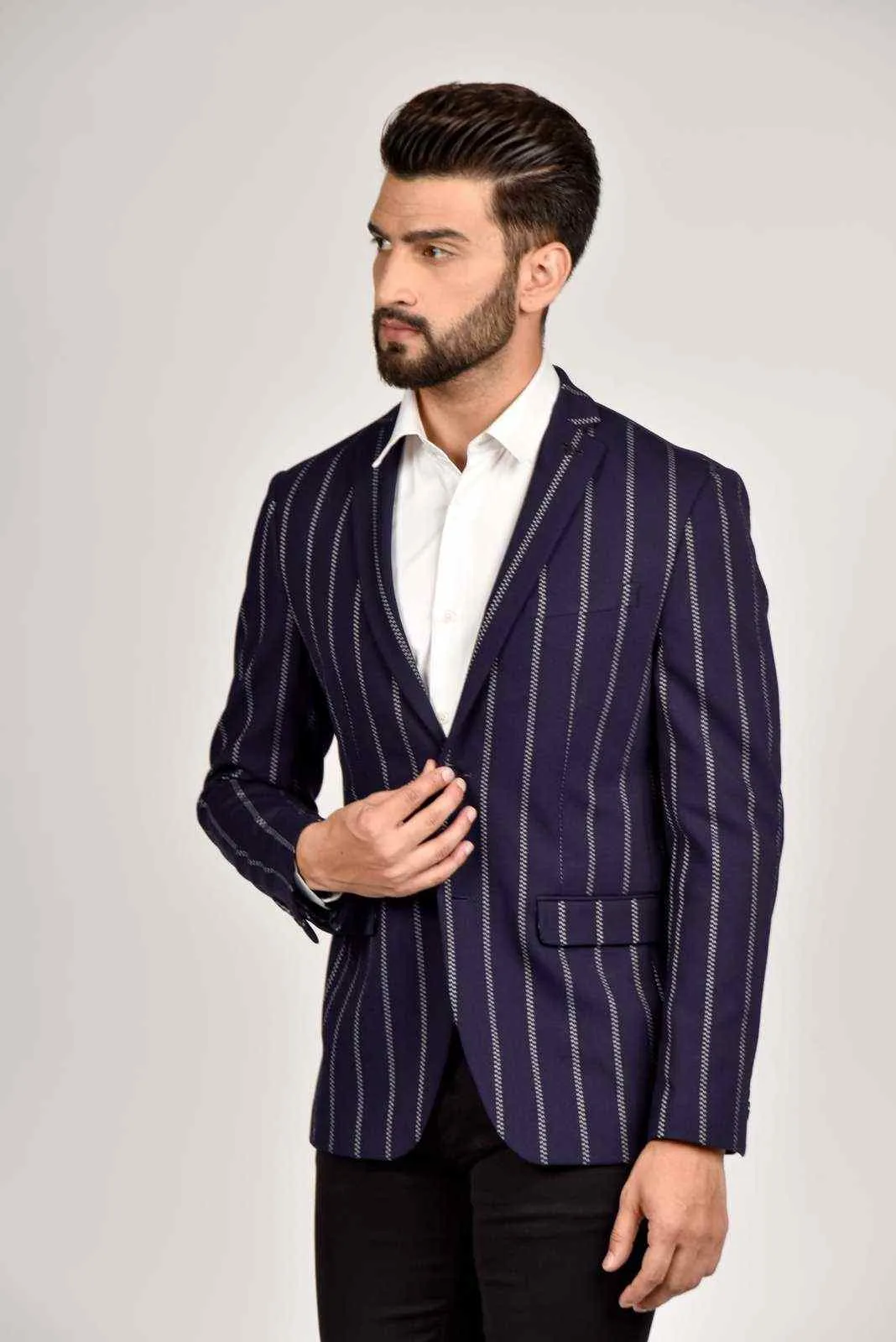 Navy Knitted Lifestyle Blazer